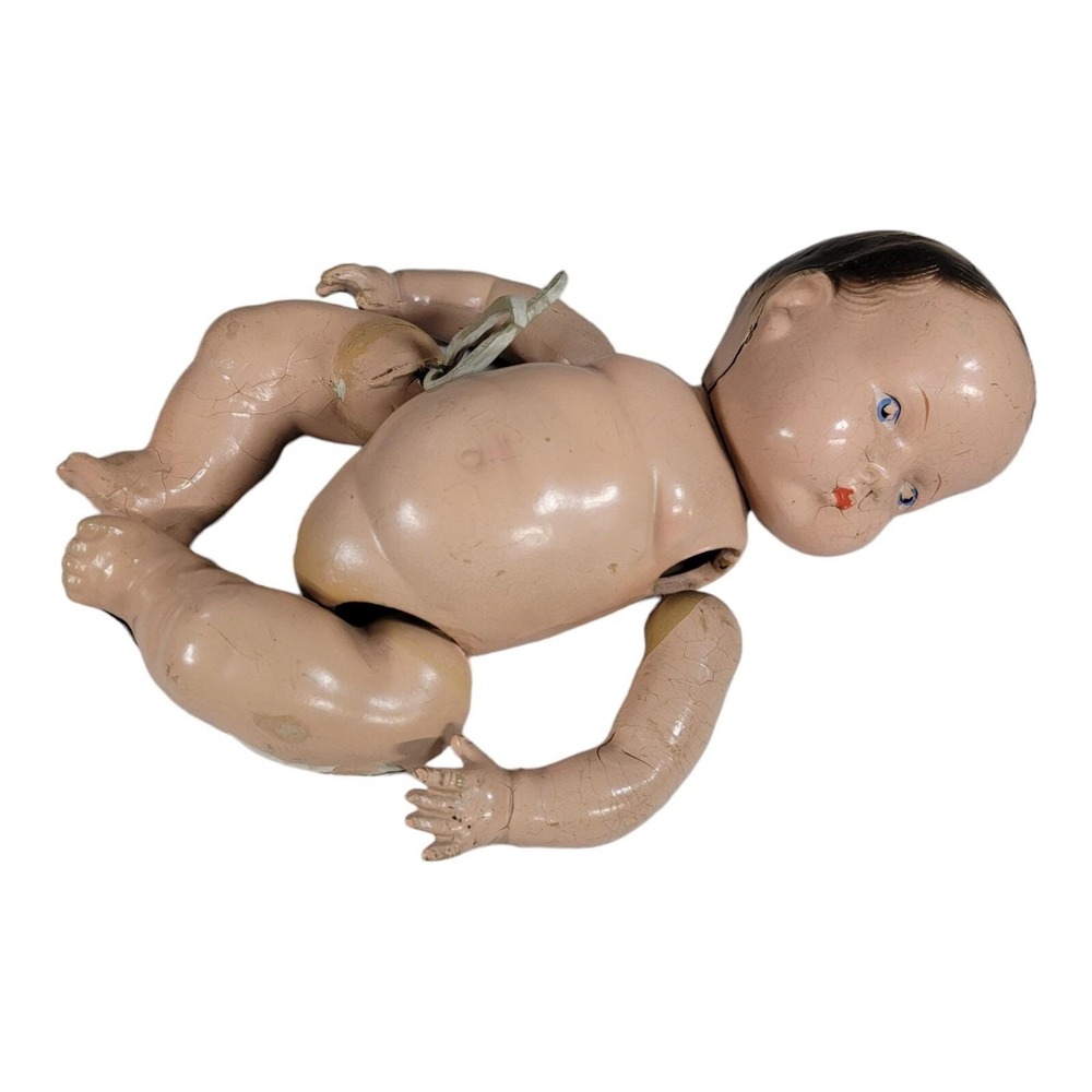 Vintage Composition Baby Doll 13"‎ Tall Unmarked NEEDS RESTRUNG